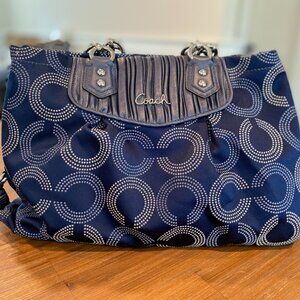 Coach Ashley Dotted Fabric & Leather Shoulder Bag